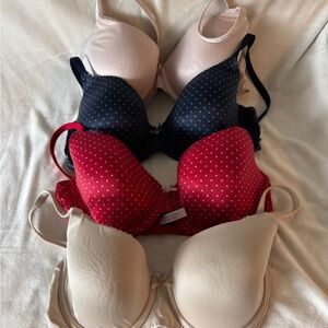 Victoria's Secret Red and Blue Polka Dot Bras